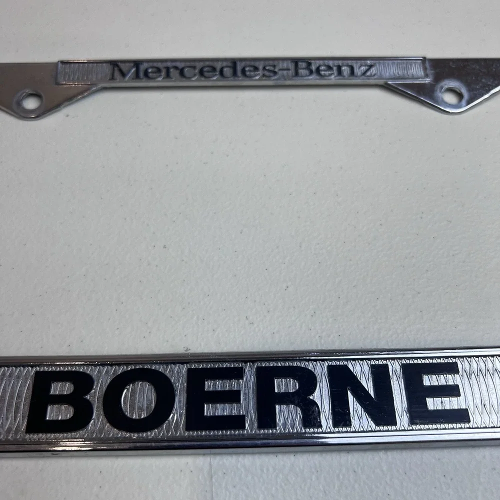 Vintage Mercedes Benz Boerne, Texas License Plate Frame Metal Original‎ Dealer 2